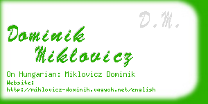 dominik miklovicz business card